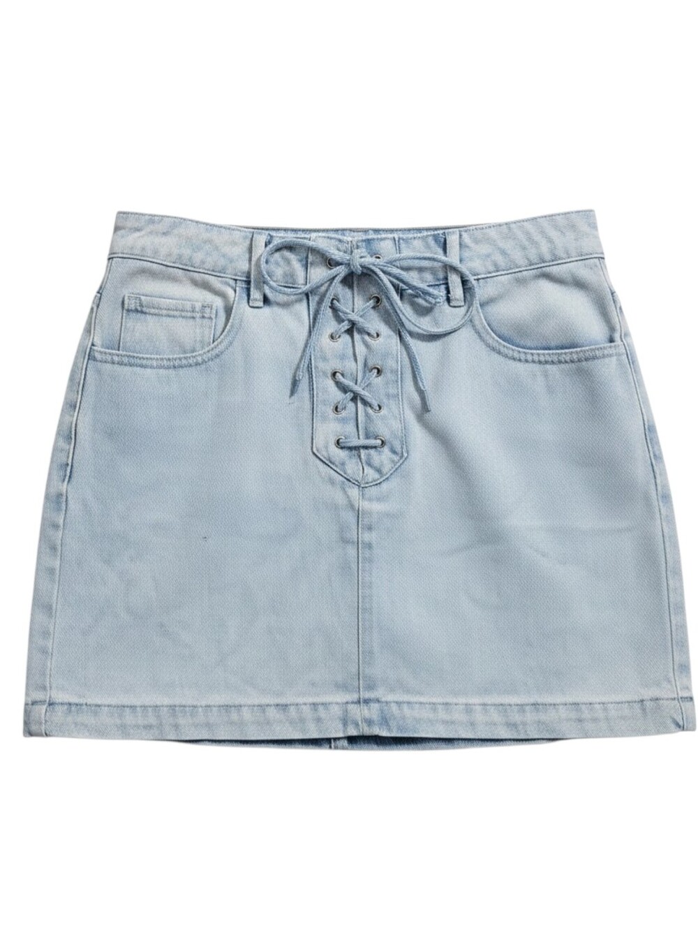 PACSUN Lace Up Denim Mini Skirt In 26